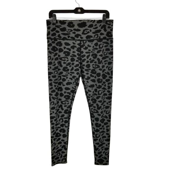 Kimberly Women's Leopard Print Activewear Leggings Gray Black Size Large - Picture 3 of 5